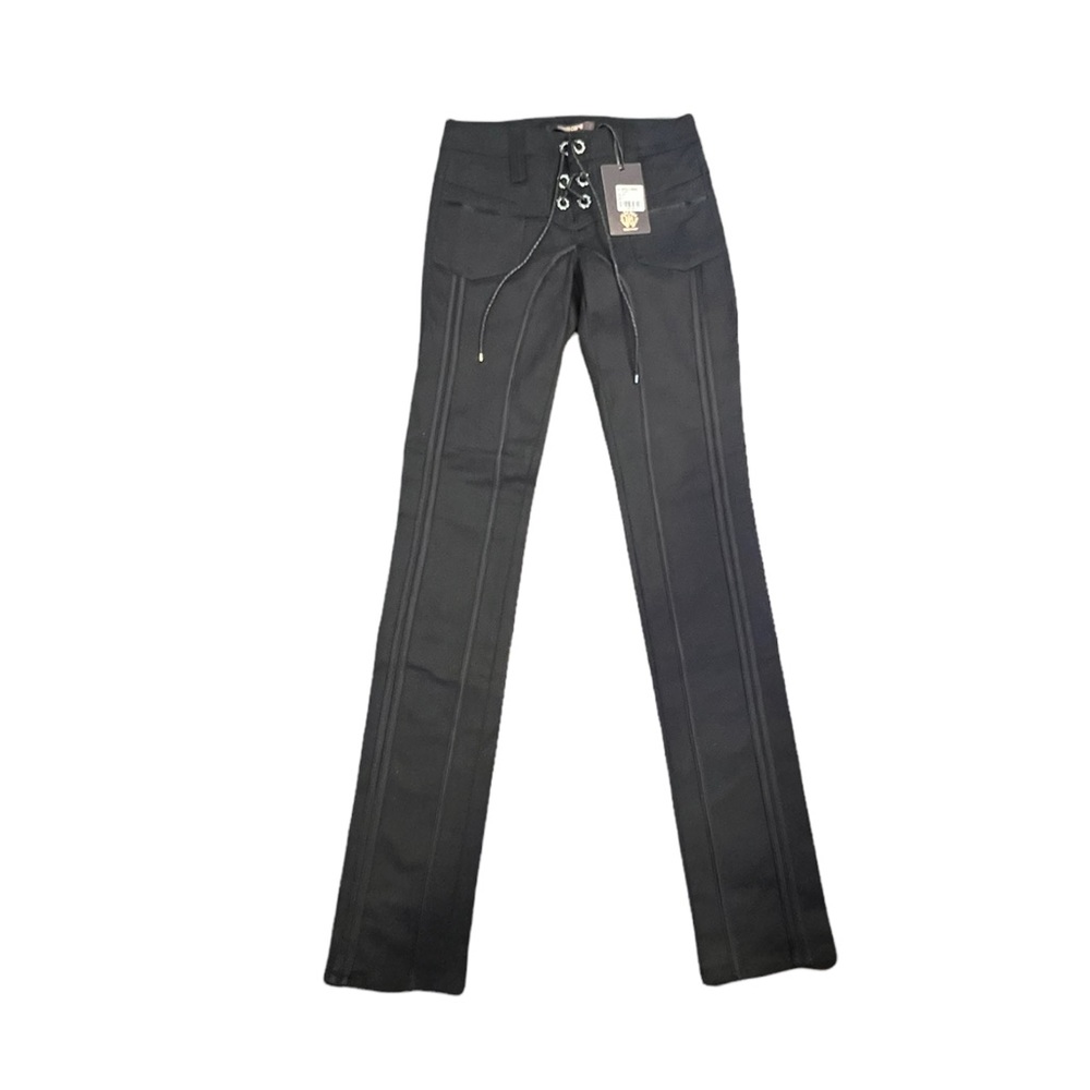 NWT Roberto Cavalli Lace Front Black Pant